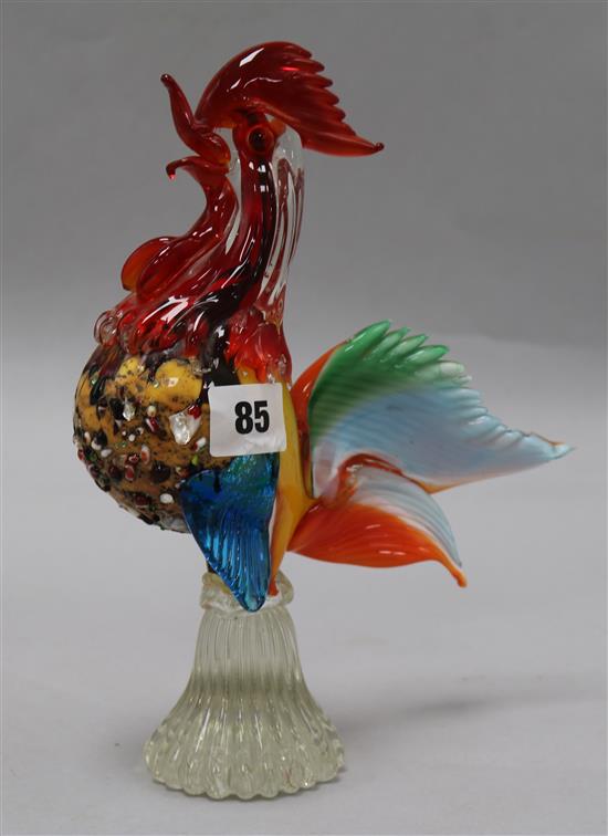 A Murano glass cockerel